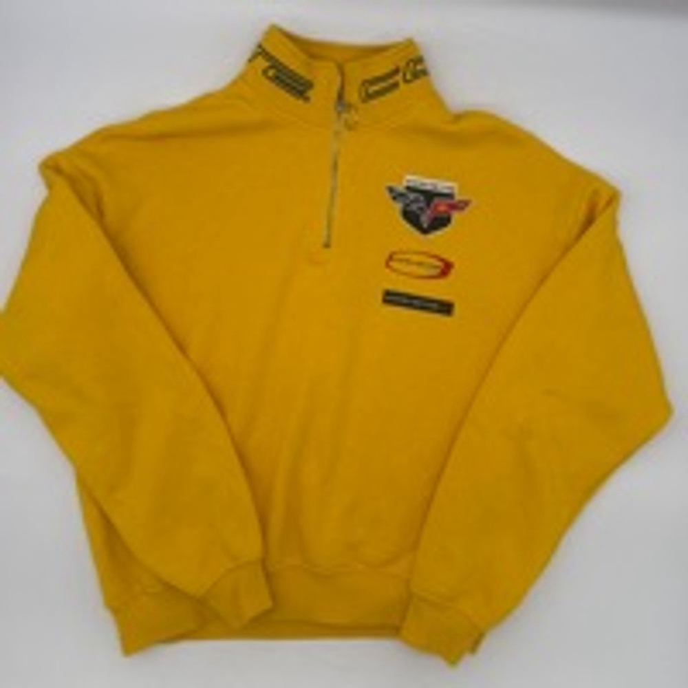 Women’s CORVETTE GM Official Pullover 1/4 Zip Sweatshirt Size S Yellow